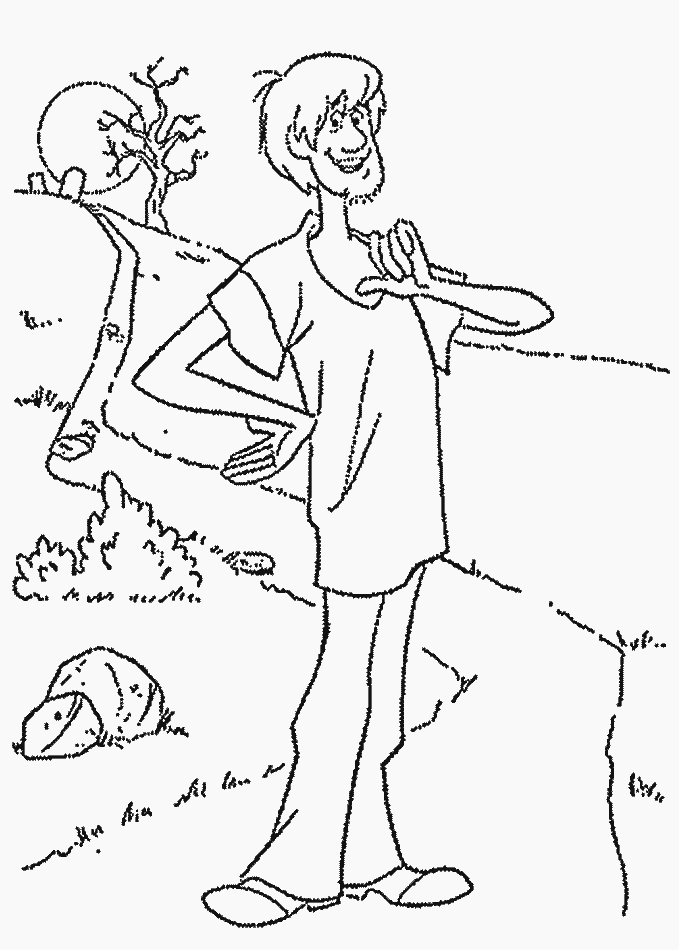 Shaggy on the path coloring page